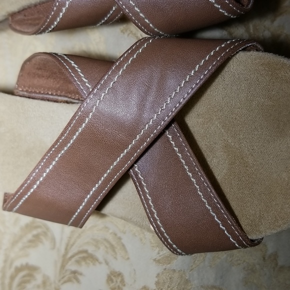 DrScholl's open toe, strap wedge sandals,women's, vegan leather brown . - Picture 10 of 12